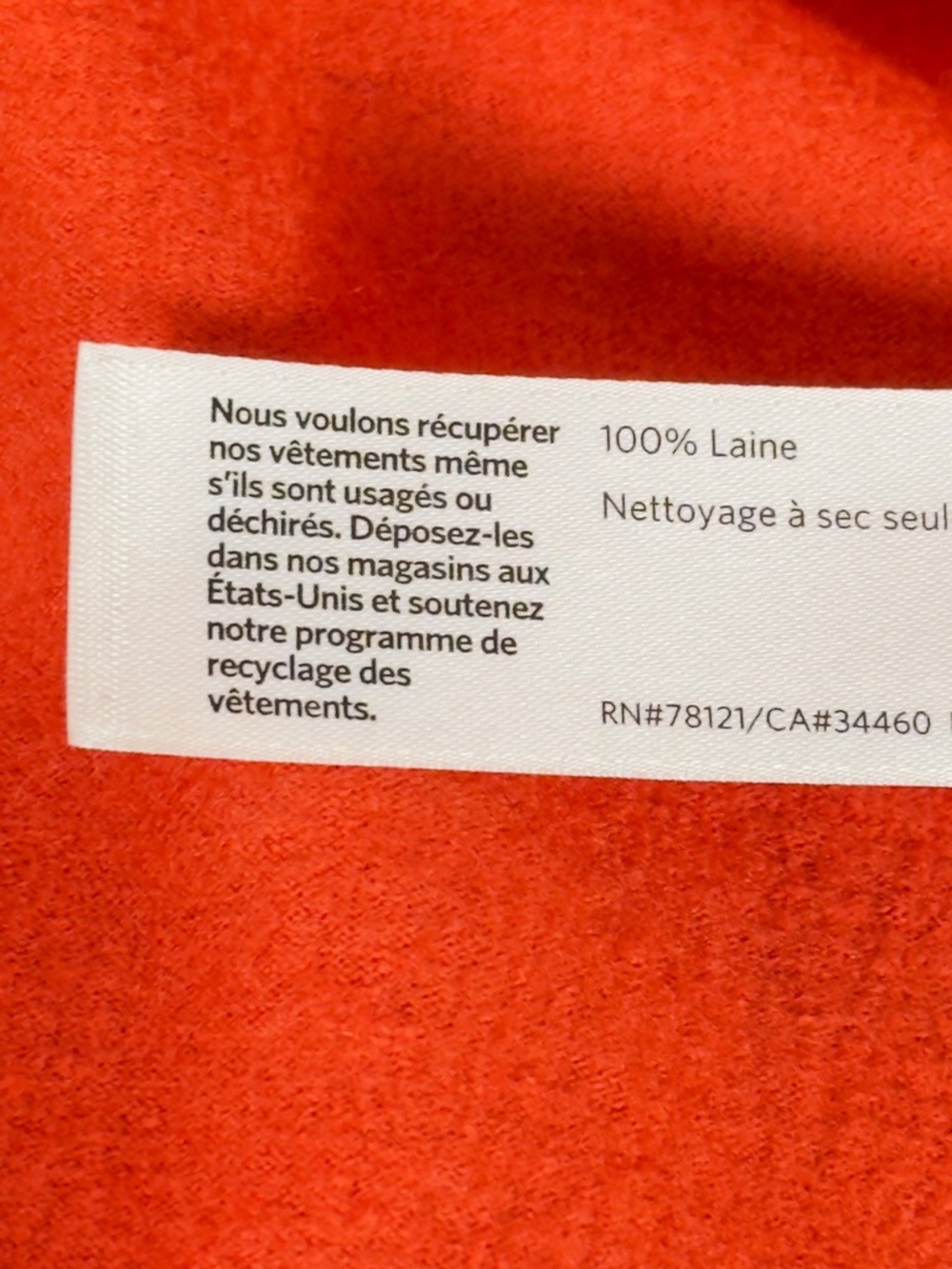 Eileen Fisher Open-Front Burnt Orange Boiled Wool Cardigan Size M - Picture 8 of 9